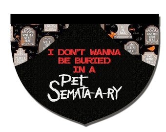 Pet Sematary embroidered reversible pet bandana