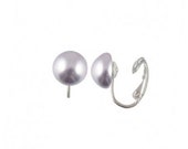 Pearl Clip On Wedding Earrings Bride Bridesmaids Mother of the Bride MOther of the Groom Simple Earrings Lavender Lilac Button Pearl