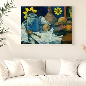 Paul Gauguin - Natura morta con teiera e frutta - Poster digitale stampabile - arredamento per la casa, stampa murale, opera d&#39;arte, stampa digitale,