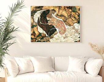 Egon Schiele Expressionist Art Print: Intertwined Figures (Digital Download)