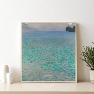 Gustav Klimt – Attersee | Vintage Landschaftswandkunst, digitaler Download Plakat, elegantes minimalistisches Dekor, zeitgenössischer Klimt See Druck.
