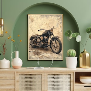 Rebel Spirit: la bellezza senza tempo delle motociclette d&#39;epoca - Stampa digitale. Arte murale, arte digitale. Arredamento per la casa, opere d&#39;arte, opere d&#39;arte stampabili.
