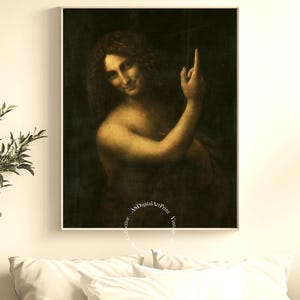 San Giovanni Battista di Leonardo da Vinci / Poster digitale Capolavoro rinascimentale / Stampa artistica classica vintage per un&#39;elegante decorazione murale