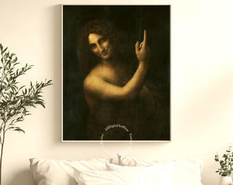 レオナルド・ダ・ヴィンチの版画：洗礼者聖ヨハネ（イタリア