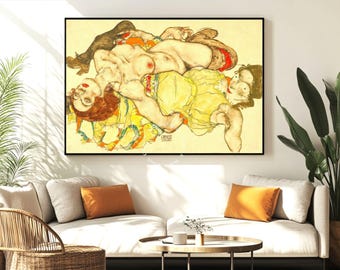 Lámina artística "Dos mujeres" de Egon Schiele: Expresionismo austriaco (Descarga digital)