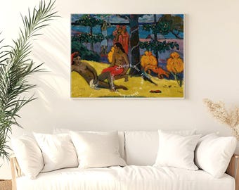 Gauguin Queen Woman and Mango Print: Vintage Wall Art (Digital Download)