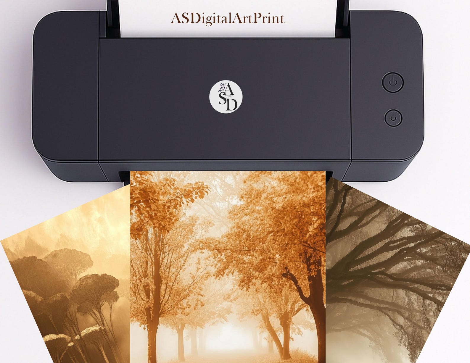 Vintage Sepia Tree Backgrounds: Foggy Forest Digital Art (PDF) - Etsy