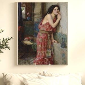 Tisbe di John William Waterhouse / Poster digitale Arte preraffaellita / Stampa classica vintage per decorazioni murali, camera da letto, soggiorno.