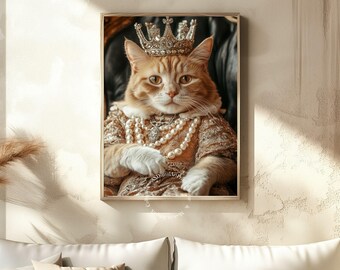Regal Ginger Katze Kunstdruck: Königliche Katze