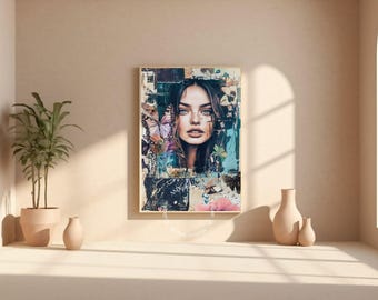 Vintage Woman Butterfly Print: Botanical Cottagecore Wall Art (Digital Download)