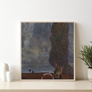 Gustav Klimt – Die große Pappel II | Stürmische Landschaft Wand Kunst, Klimt Vintage Druck, Digitales Poster, Elegantes Natur Dekor, Moderne Kunstwerke.