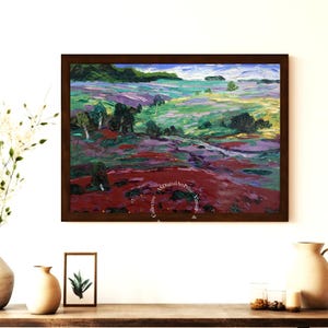 Wenzel Hablik – Landschaft auf Sylt / Stampa paesaggistica espressionista, Arte murale colorata, Poster del modernismo tedesco, Download digitale istantaneo.