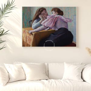 Poster di Federico Zandomeneghi, Conversazione a tavola, Arte murale digitale, Stampa impressionista, Decorazione per la casa, Stampa di opere d'arte vintage, Stampabile