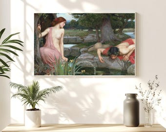 "Echo und Narzisse Poster: Präraffaeliten ""Griechische Mythologie"" Kunst (Digitaler Download