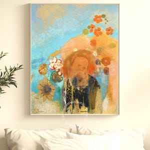 Evocation of Roussel Poster by Odilon Redon – Symbolist Wall Art, Vintage French Painting Print, Colorful Surreal Home Decor