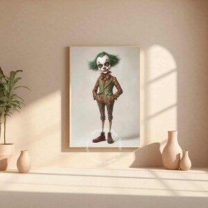 The Joker, enigmatic Smile: Vintage Elegance and Dark Charm - Digital Print - Print on Any Media. Wall Art, Digital Art. Home Decor, art.
