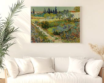 ゴッホ「アルルの花咲く庭」ファインアートプリント：風景画 - Etsy 日本