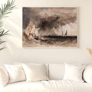 William Turner - Rough Sea with Wreckage - Decor, wall print, digital print, classical art, great masters of the 20th century, modern art.