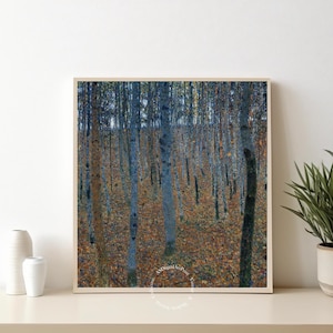 Gustav Klimt – Beech Forest, Landscape Print, Vintage Digital Poster, Elegant Wall Decoration, Natural Decor, Art Nouveau, instant Download