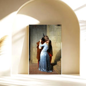 Francesco Hayez - The Kiss | Romantic Classical Art, Italian Masterpiece Print, Renaissance Wall Decor, Digital Painting Poster, Home decor.
