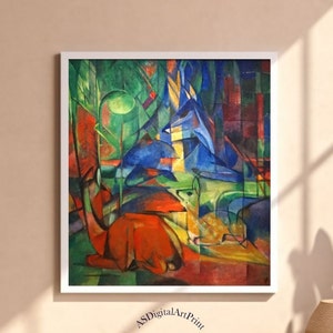 Franz Marc - Dans la forêt - arte moderna in stile astratto - Poster stampabile ad alta risoluzione - Arte da parete - Arte stampabile - Stampa da parete -
