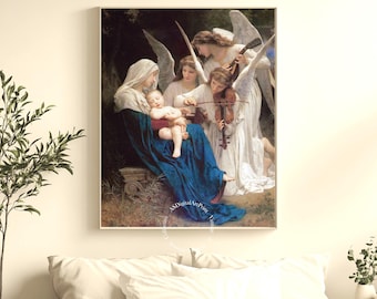 Bouguereau - Song of the Angels Print: 19th Century French Realism (Digital Download