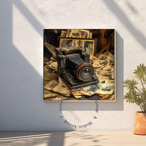 Vintage Kamera Kunstdruck – Fotostudio Dekoration, Fotograf Geschenk, Vintage Dekoration, Retro Kunst, Vintage Charme, nostalgisches Geschenk, Deko.