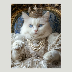 Feline Majesty – Digital Print of a Royal Cat decor, Digital print, Instant download, Wall art, Funny Poster, instant download, Home decor.