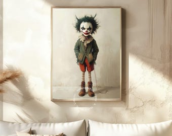 Vintage Joker Art Print: Dark Circus Style (Digital Download)