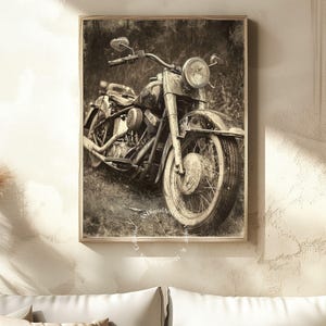 Rebel Spirit: la bellezza senza tempo delle motociclette d&#39;epoca - Stampa digitale. Arte murale, arte digitale. Arredamento per la casa, opere d&#39;arte, opere d&#39;arte stampabili.