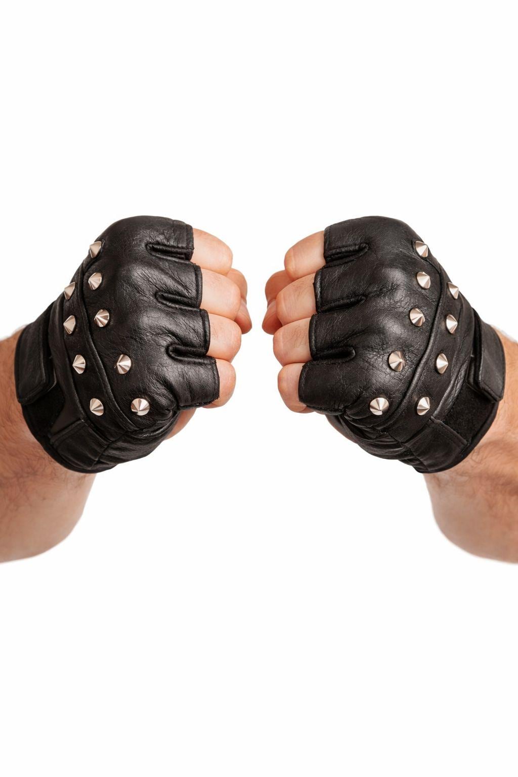 Studded Leather Gloves Fingerless - Etsy