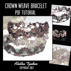 PDF TUTORIAL,Crown Weave Filigree Bracelet, step by step instructions, digital download