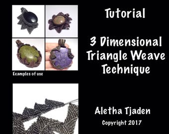 PDF TUTORIAL, 3 Dimensional Triangle Weave Technik, Schritt für Schritt Anleitung, digitaler Download