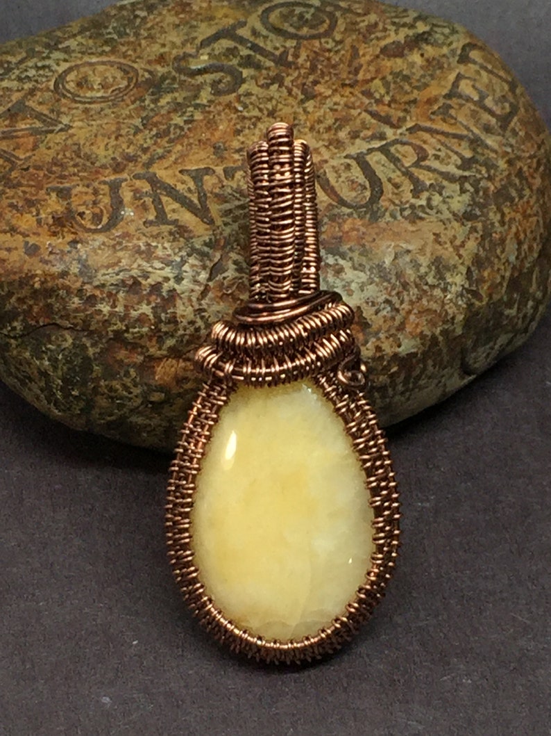 PDF TUTORIAL, Captured Stone Pendant, step by step instructions, digital download, clean weave for puffed stones image 5