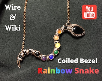 PDF TUTORIAL, Rainbow Snake, Coiled Bezel Tutorial, Schritt für Schritt Anleitung, digitaler Download, Wire & Wiki ep.3