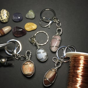 PDF TUTORIAL, Woven Wire Tumbled Stone Keychain Tutorial , step by step instructions, digital download, Wire & Wiki ep.1 image 2