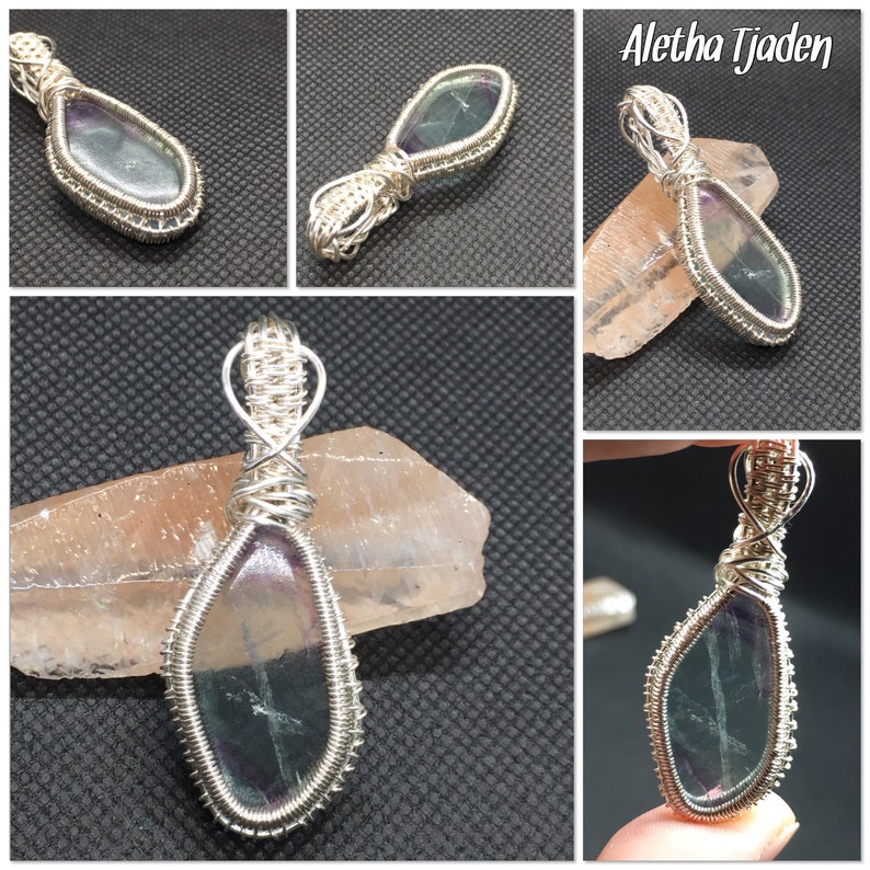 PDF TUTORIAL, Captured Stone Pendant, step by step instructions, digital download, clean weave for puffed stones image 10