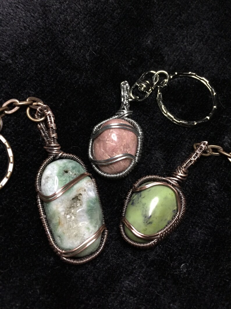 PDF TUTORIAL, Woven Wire Tumbled Stone Keychain Tutorial , step by step instructions, digital download, Wire & Wiki ep.1 image 3