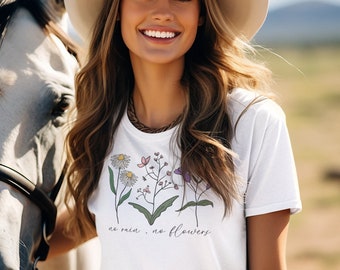 No Rain No Flowers T-shirt, Botanical Cotton Tee - Etsy Canada