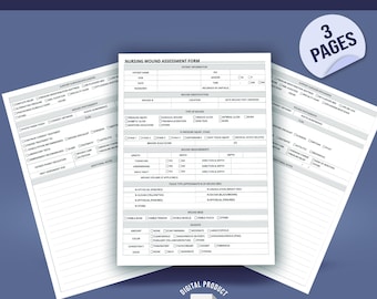 Nursing Wound Assessment Form | Injury Evaluation & Clinical Care Template PDF
