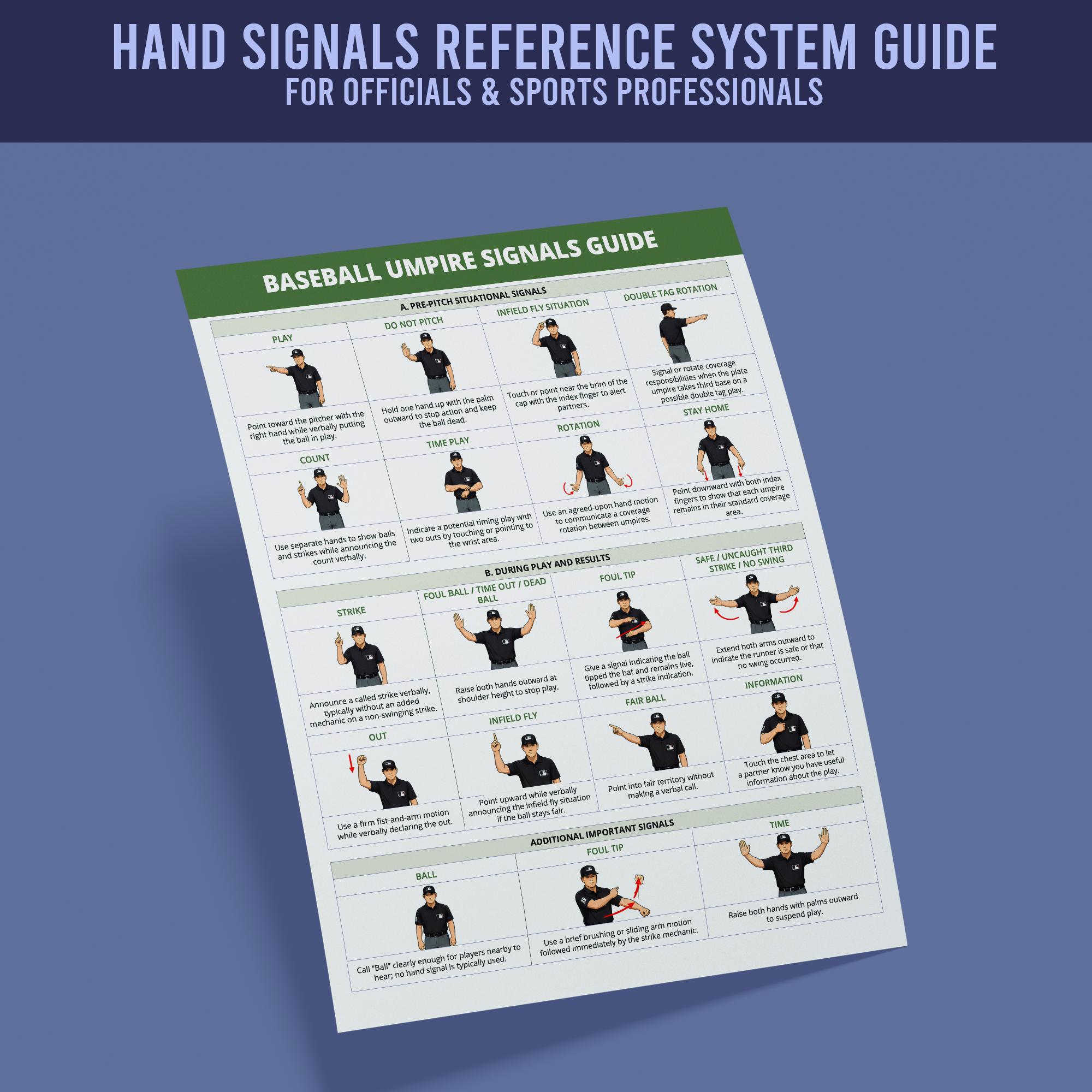 Baseball Umpire Signals Guide - Official Hand Signals & Rule ...