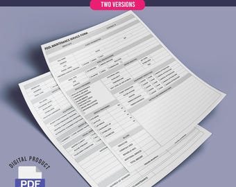 Formulario de mantenimiento de piscinas