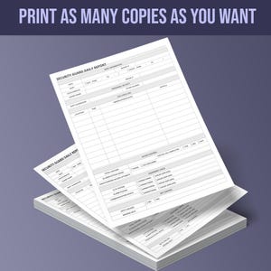 Security Guard Daily Report Forms - Etsy