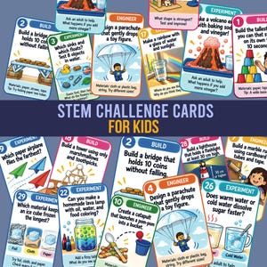 STEM Challenge Cards for Kids | 30 Building, Experimenting & Engineering Activities Cards