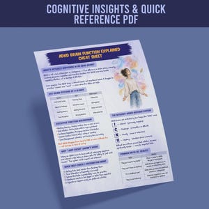 Printable ADHD educational cheat sheet for understanding brain function