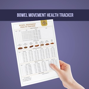 Bowel movement health tracker PDF with stool chart