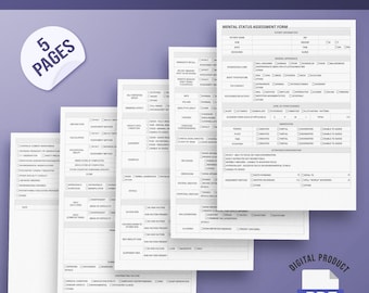 Mental Status Assessment Form | Cognitive & Clinical Evaluation Template