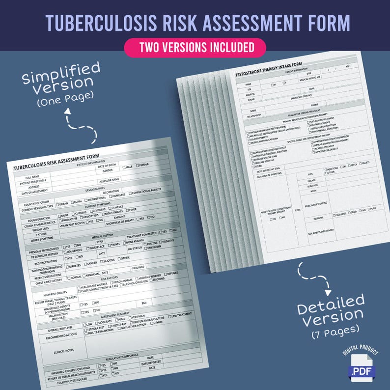 Tuberculosis Risk Assessment Form (two Versions) - Etsy Canada