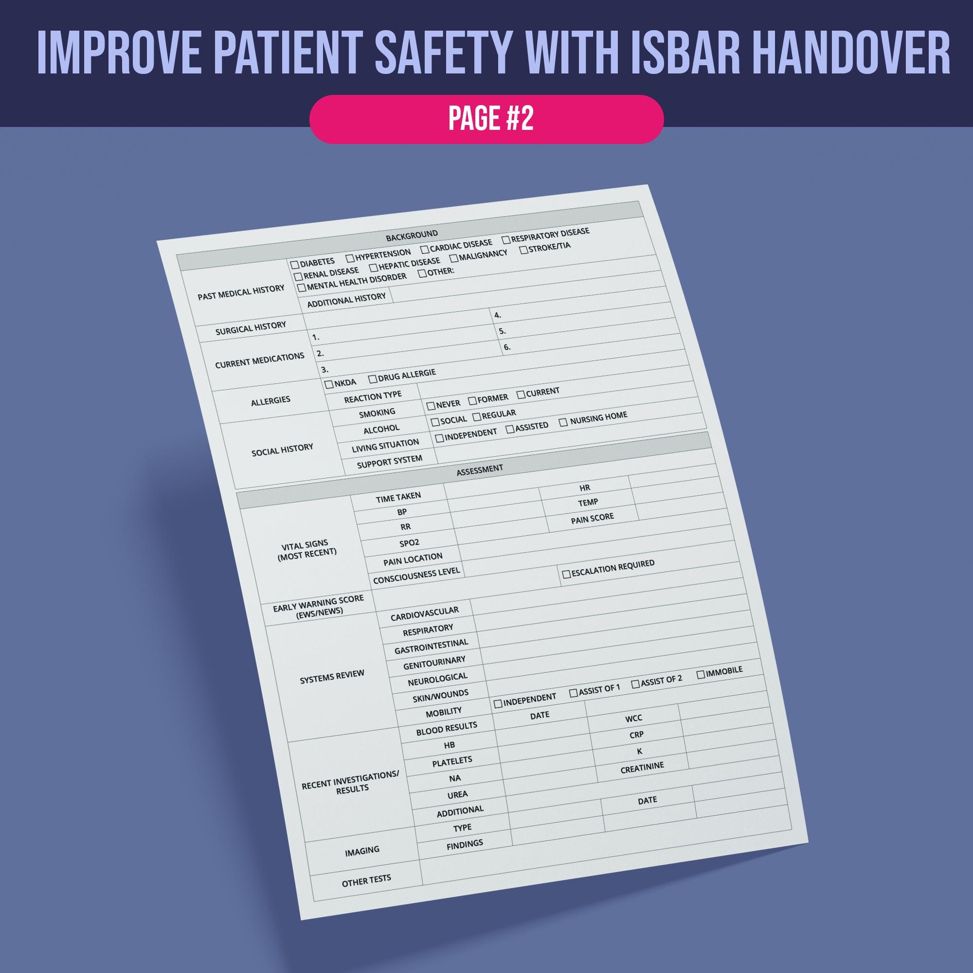 Isbar Form.pdf Clinical ISBAR Handover Form - Etsy Australia