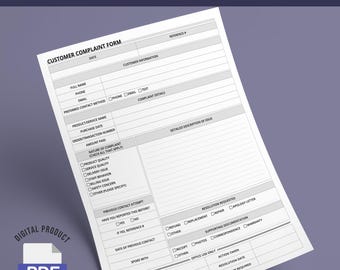 お客様からの苦情フォーム | サービスに関する問題の記録と解決策（PDF）